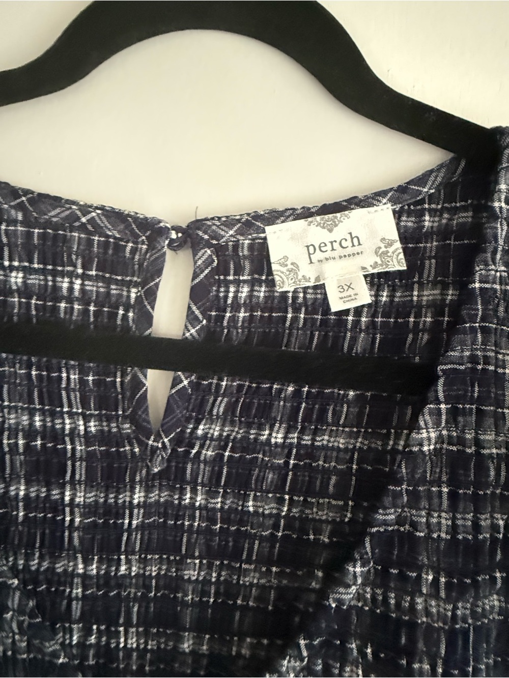 Smocked Plaid Maxi Dress in Dark Blue - Picture 2 of 2